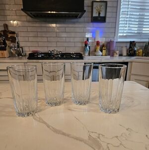 Arcoroc Hussard Clear Cooler Crystal Glasses Set Of 4